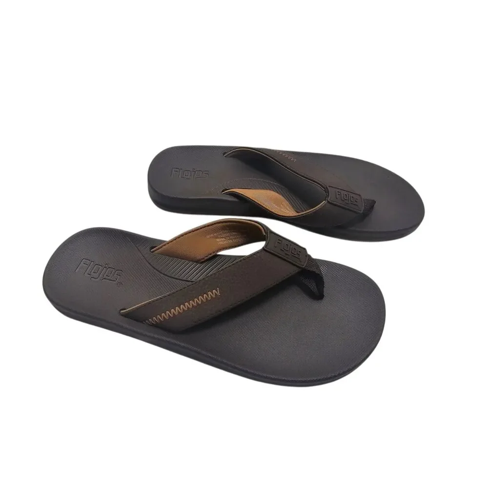 Flojos Men's Flip Flops Brown 9